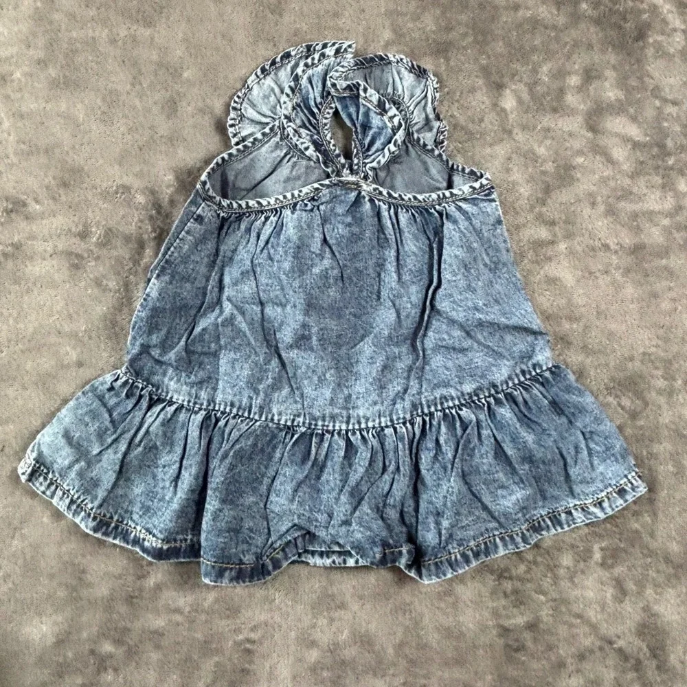 Joe's Baby Girl 2pc Acid Wash Denim Ruffle Top and Bloomers Set 12M JGS258223